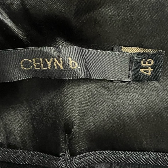 Celyn b. Black Italian made slight flare leg Pants Slight sheen size Italian 46 - Picture 3 of 5